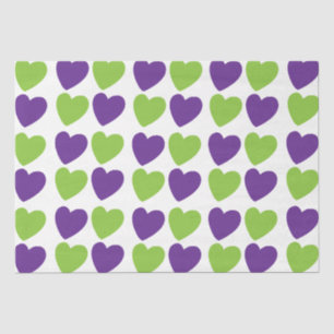 Papel De Seda Corações de Amor Roxo Verde