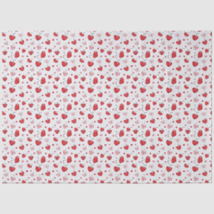 Papel De Seda Corações de Cereja Lindos Boho Escandinavo Dia dos