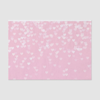 Papel De Seda Corações de Confetti Rosa