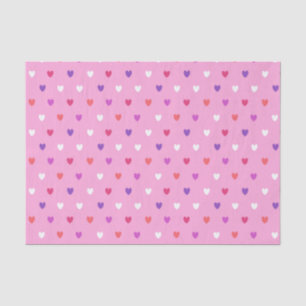 Papel De Seda Corações de polca a rosa