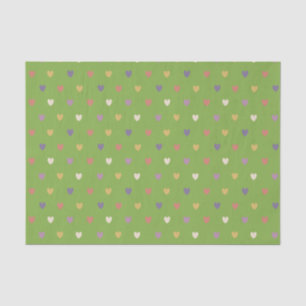 Papel De Seda Corações de polca em verde-verde