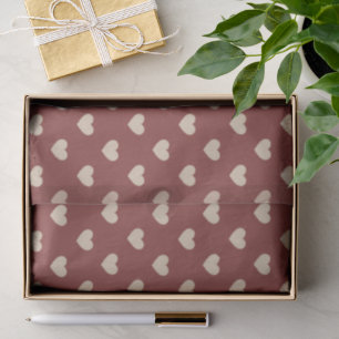 Papel De Seda Corações de Purpurina Creme Vermelho Dourado Dia d