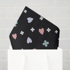Papel De Seda Corações de Trevo Sortudo Padrão de Amor