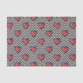 Papel De Seda Corações (Design 38 Série Vermelha)