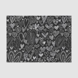 Papel De Seda Corações do dia dos namorados no preto
