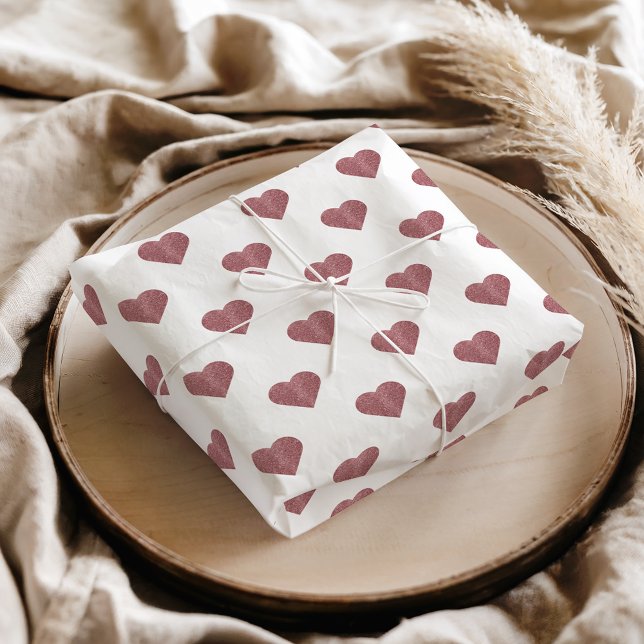 Papel De Seda Corações Dourados com Brilho em Fundo Branco (Criador carregado)