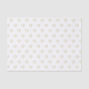 Papel De Seda Corações Dourados e Diamantes de Satin