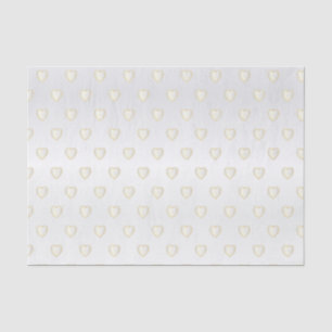 Papel De Seda Corações Dourados e Diamantes Satin