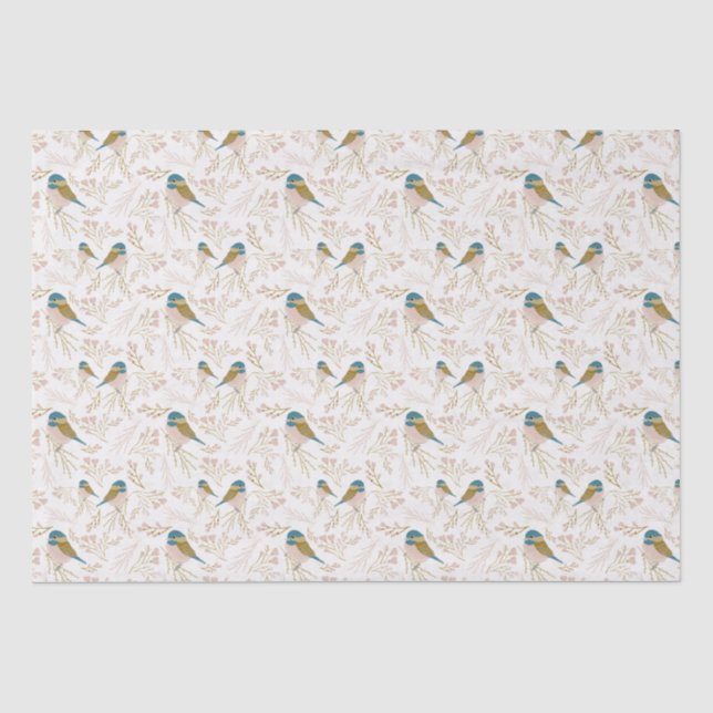 Papel De Seda Corações Dourados em Frango, Cor-de-Rosa, Impressã (Frente )