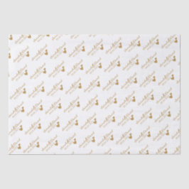 Papel De Seda Corações Dourados Personalizados