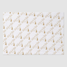 Papel De Seda Corações Dourados Personalizados