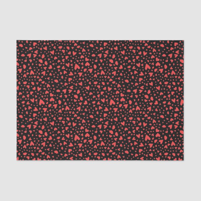 Papel De Seda Corações e beijos vermelhos (Frente )