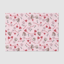 Papel De Seda Corações e Design de Padrão de Hounds