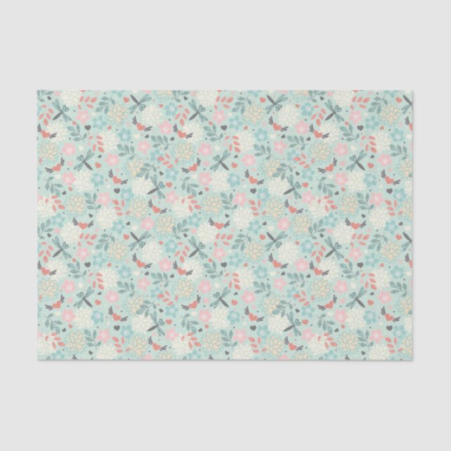 Papel De Seda Corações e Dragões Bonito (Frente )