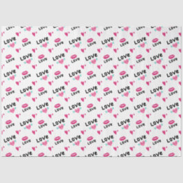 Papel De Seda Corações e Lábios