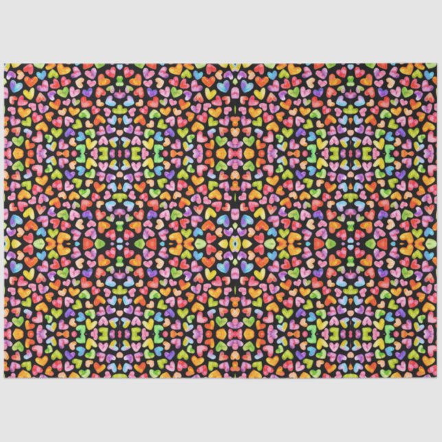 Papel De Seda Corações e rajadas (Frente )