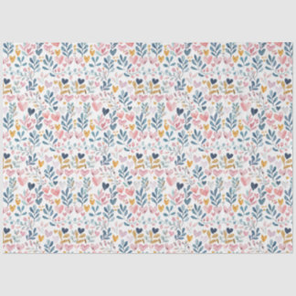 Papel De Seda Corações em Aquarela