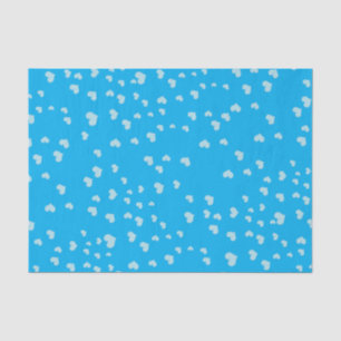 Papel De Seda Corações Flutuantes Azuis