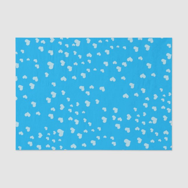 Papel De Seda Corações Flutuantes Azuis (Frente )
