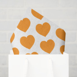 Papel De Seda Corações Laranja Modernas Notas Felizes de Amor