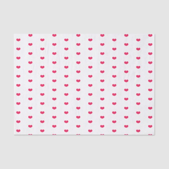 Papel De Seda Corações Pequenos Rosa Bebe - Dia dos Namorados (Frente )