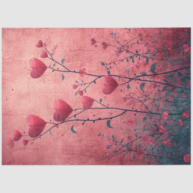 Papel De Seda Corações Românticos do Namorados Imunológico de De (Frente )