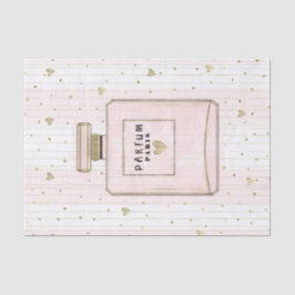 Papel De Seda Corações Rosa e Dourado Paris Perfume Chic Moda