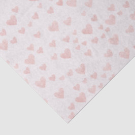 Papel de Seda Corações Rosa Suave