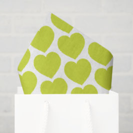 Papel De Seda Corações Verde Lima Notas de Amor Modernas Diverti