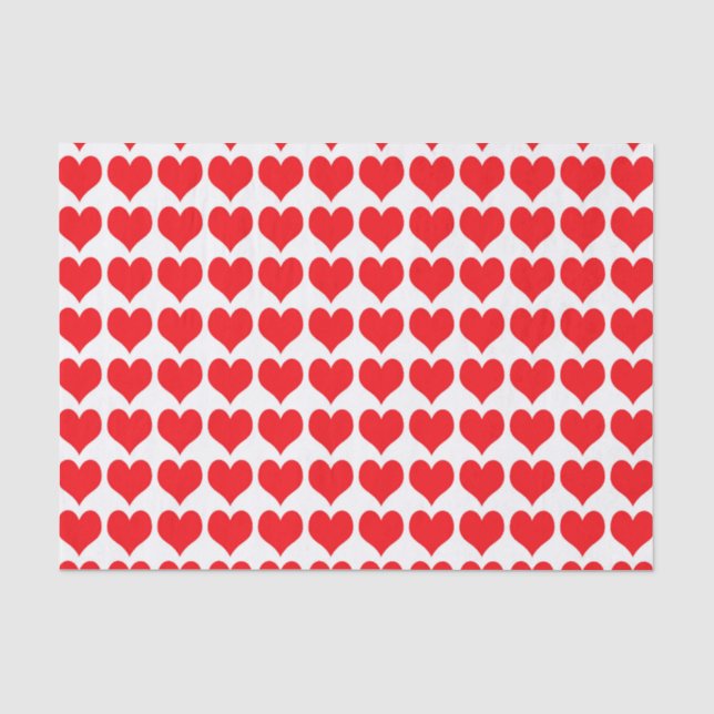 Papel De Seda Corações Vermelhos (Frente )