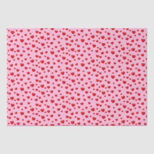 Papel De Seda Corações Vermelhos Espalhados A Rosa