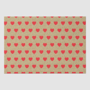 Papel De Seda Corações Vermelhos, Glitter Glitter Dourado