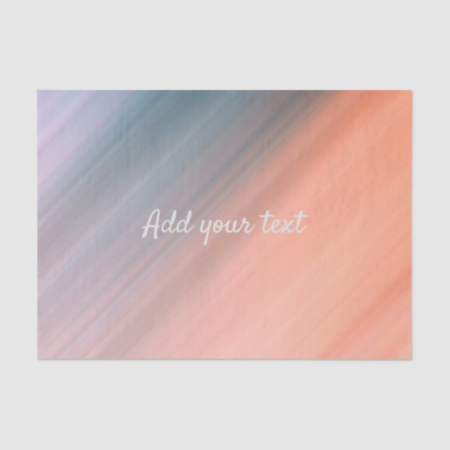 Papel De Seda Coral Claro e Cinza Azul Personalizável (Frente )