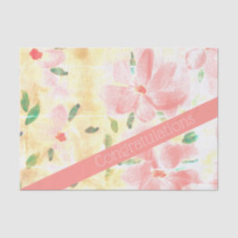 Papel De Seda Coral de Parabéns bonito