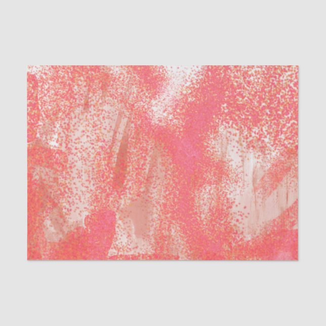 Papel De Seda Coral e Beige Splatter (Frente )