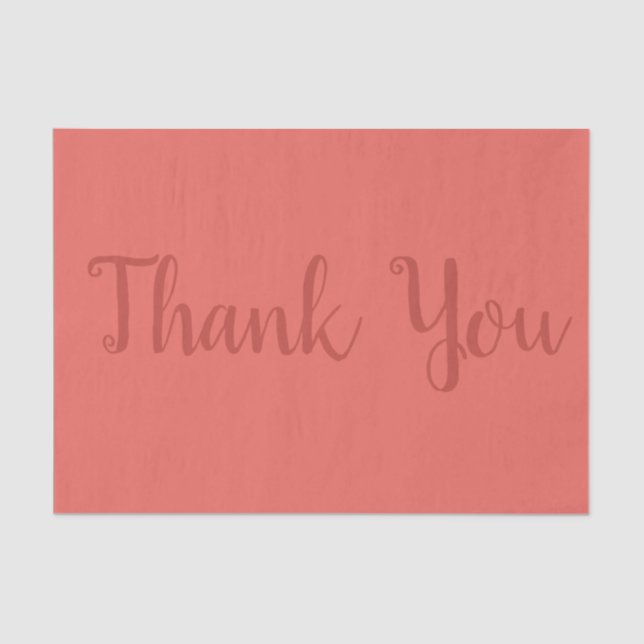 Papel De Seda Coral Obrigado Tecido Presente (Frente )