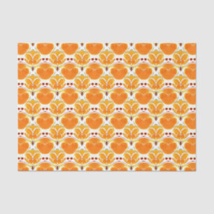 Papel De Seda Coral Orange e Cream Batik