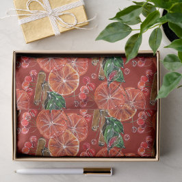Papel De Seda Cordas de Laranjas Elegantes - Colas de Cinnamon