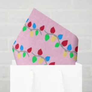 Papel De Seda Cordas de Natal Festivas Luzes cor-de-rosa