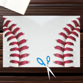 Papel De Seda Cordas de rendas vermelhas de baseball branco