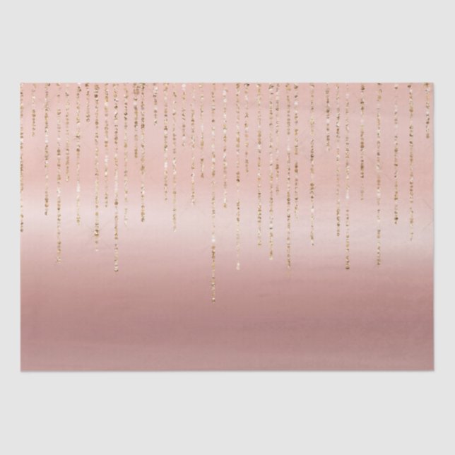 Papel De Seda Cordas de vidro Dourado rosa (Frente )