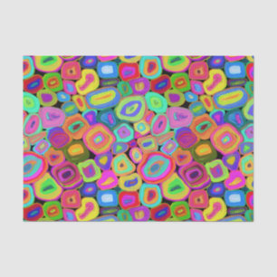Papel De Seda Cores Brilhantes Círculos Funciosos Abstrato