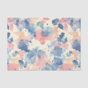 Papel De Seda Cores d'água reproduzem cor-de-rosa azul