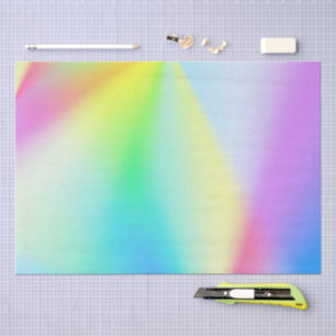 Papel De Seda Cores de arco-íris pastel iridescente moderno