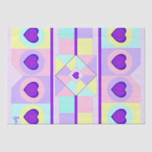 Papel De Seda Cores de pastel e corações roxos batendo