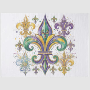 Papel De Seda Cores Elegantes do Mardi Gras Decoupage