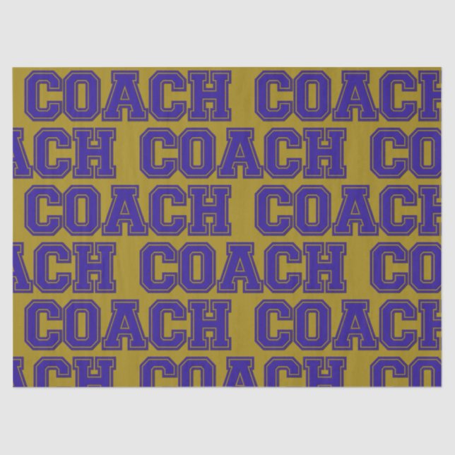 Papel De Seda Cores Escolares - Letras Varsity - Azul-Dourado (Frente )