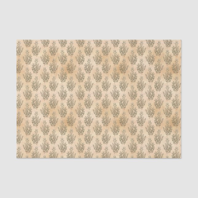 Papel De Seda Cores Neutras Botânico (Frente )