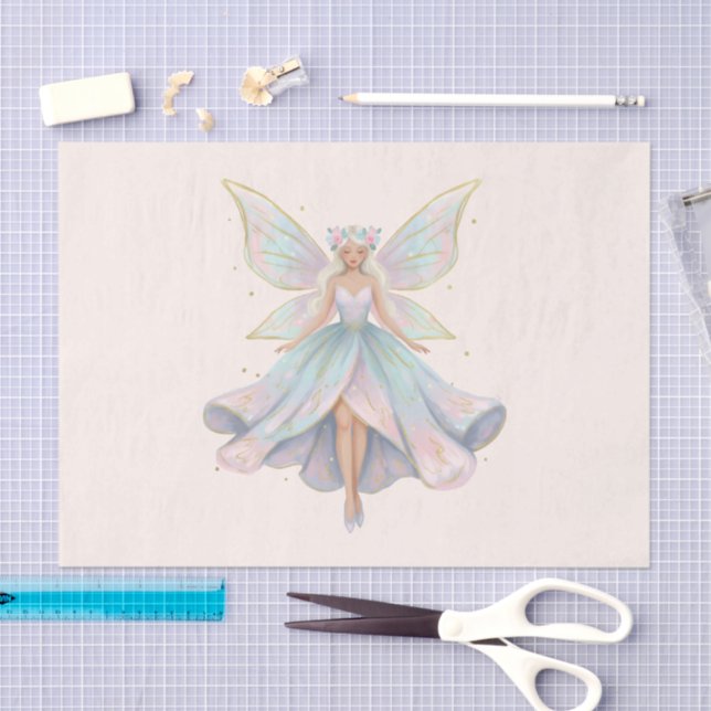 Papel De Seda Cores Pastéis de Anjo Mágico Fada (Arte )