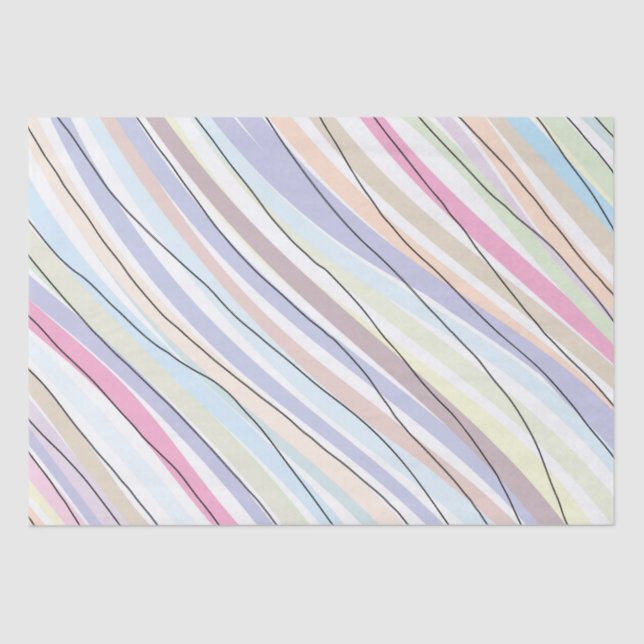 Papel De Seda Cores Pastel Onduladas (Frente )